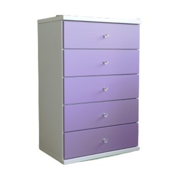 【クーポン配布中&マラソン対象】チェスト タンス 幅59.5cm 5段 パープル スライドレール付き コンパクト 日本製 ベッドルーム 寝室 リビング 完成品