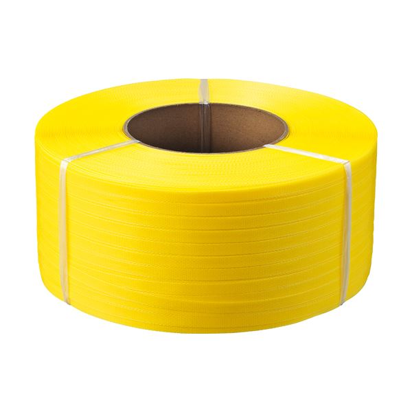 【クーポン配布中】(まとめ)TANOSEE PPバンド 自動梱包機用 15mm×2500m 黄 1巻【×3セット】