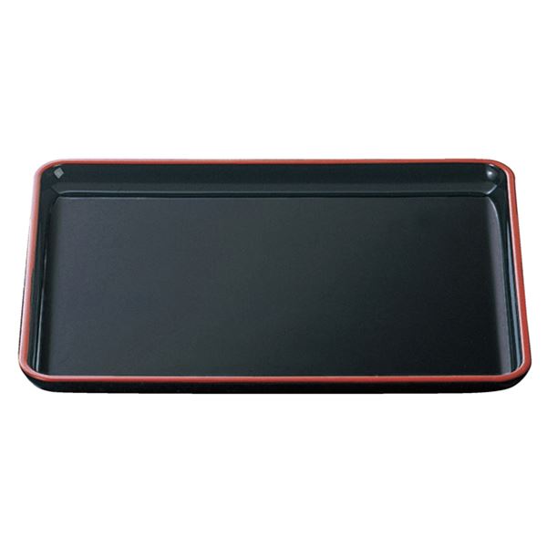 【ポイント20倍】尺6 戦国長手盆/トレー 【黒天朱SL】 480mm×355mm×26mm 日本製 〔和食 レストラン 店舗 お店〕【代引不可】