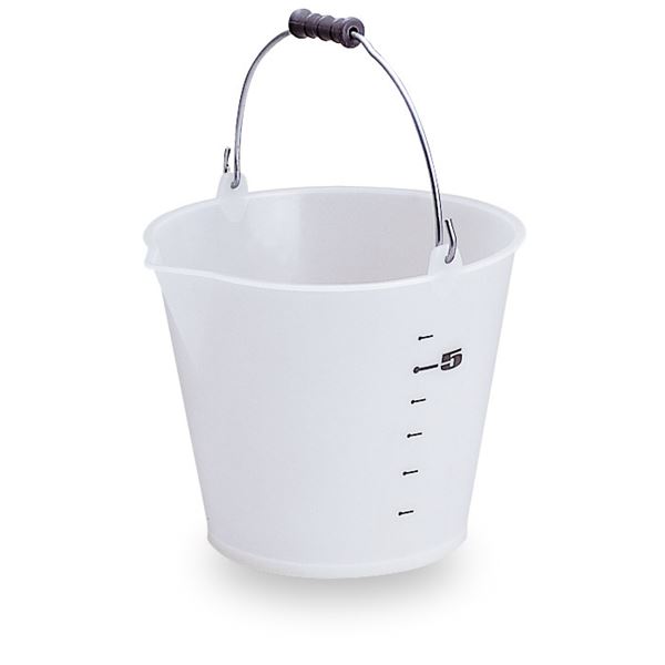 【ポイント20倍】(まとめ) じょうぶバケツ/清掃用品 【8L】 半透明 ナチュラル 容量目盛り付き 〔業務用 施設 店舗〕 【×10セット】