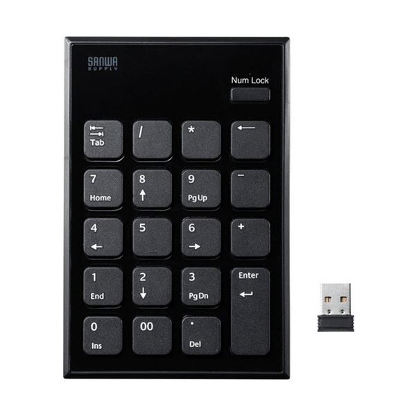 【クーポン配布中】サンワサプライ ワイヤレスUSBテンキー ブラック NT-WL21BK 1個