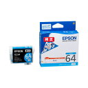 【マラソンでP最大47倍】(まとめ) エプソン EPSON インクカートリッジ シアン ICC64 1個 【×10セット】