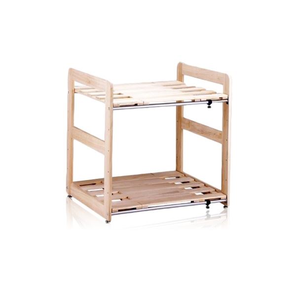 【クーポン配布中】押し入れ収納 寝具収納 2段 約幅83.6〜115.6cm 木製 スチール 高さ調節可 通気性抜群 桐製 すのこ押入れ布団棚