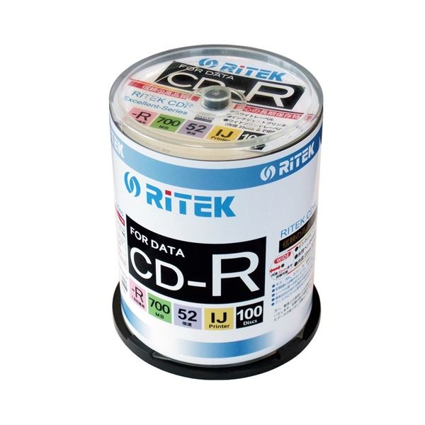 【ポイント20倍】（まとめ）Ri-JAPAN データ用CD-R 100枚 CD-R700WPX100CK C【×10セット】