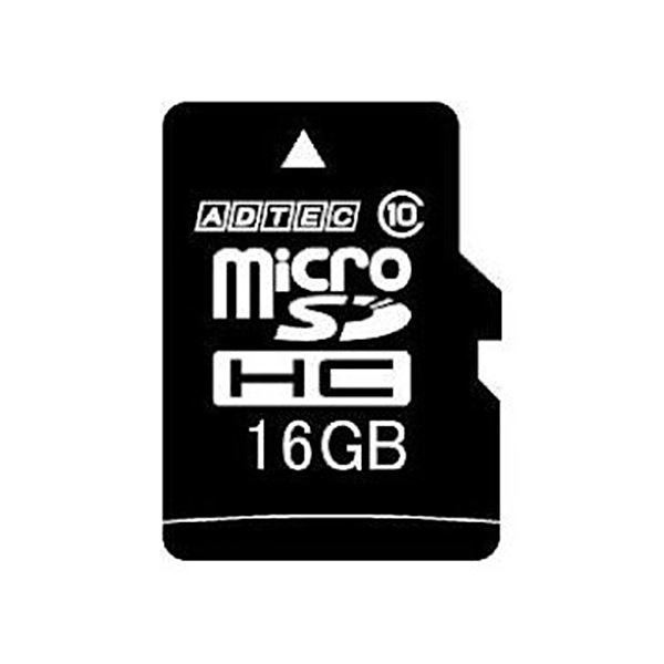 （まとめ）アドテック microSDHC 16GBClass10 SD変換アダプター付 AD-MRHAM16G/10R 1枚