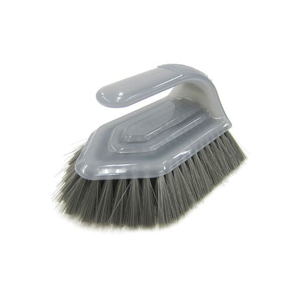 【クーポン配布中】(まとめ) 角効くバスブラシ/掃除用品 【グレー】 幅11.5×奥行7.8×高さ15cm ユニット..