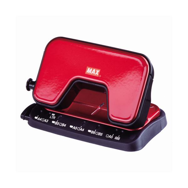 【ブラックフライデーでP最大47倍】(まとめ) マックス 中空刃 軽あけパンチ スクーバ 15枚穿孔 レッド DP-15T/R 1台 【×30セット】