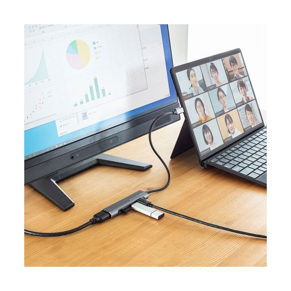 【ポイント20倍】サンワサプライ HDMIポート付 USB Type-Cハブ USB-3TCH37GM