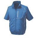 【ポイント20倍】KU91720 空調服 R ポリエステル製半袖ブルゾン 服のみ ブルー×ホワイト 5L