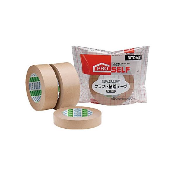 【ポイント20倍】(まとめ) ニトムズ クラフト粘着テープ No.712(ピロー) 38mm×50m J4020 1巻 【×30セット】