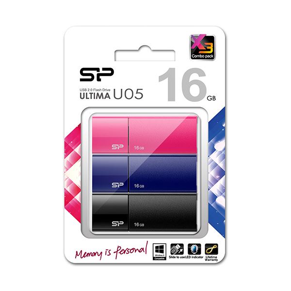 【ポイント20倍】(まとめ) シリコンパワーUSB2.0フラッシュメモリ Ultima U05 16GB SP048GBUF2U05VCM1..