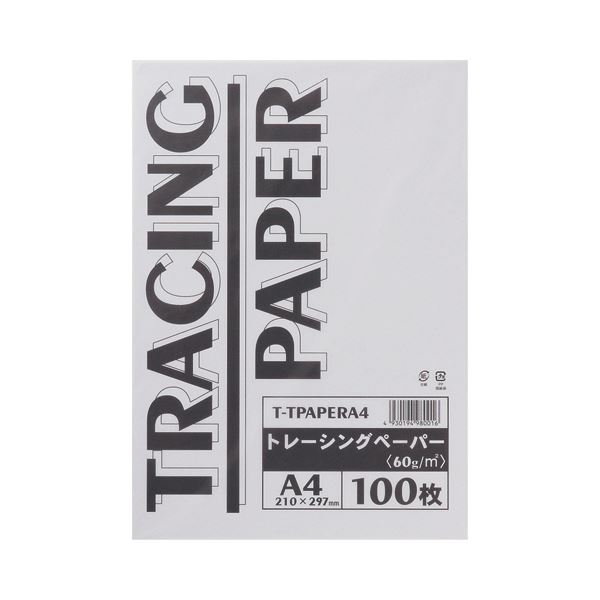 【クーポン配布中】(まとめ) TANOSEE トレーシングペーパー60g A4 1パック（100枚） 【×10セット】