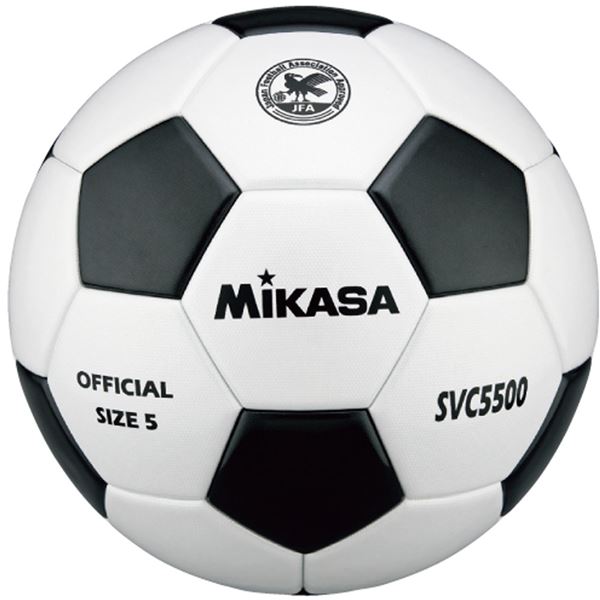 【ポイント20倍】MIKASA（ミカサ）サッカーボール 検定球5号 ホワイト×ブラック 【SVC5500WBK】