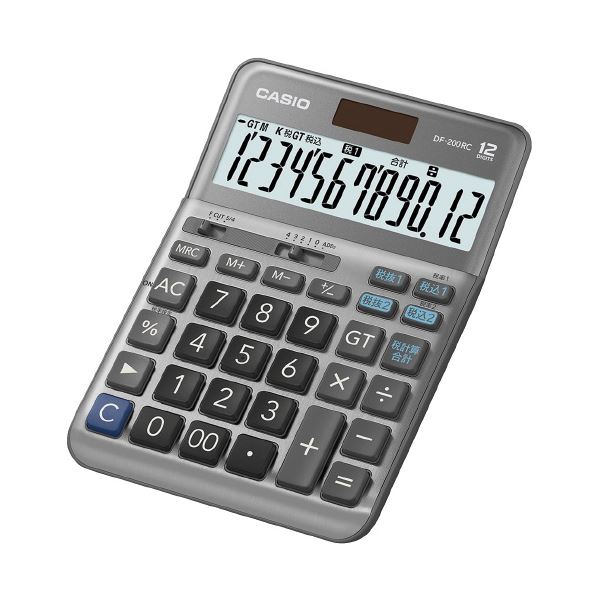 【ポイント20倍】（まとめ）カシオ計算機 軽減税率電卓 デスクタイプ DF-200RC-N（×10セット）