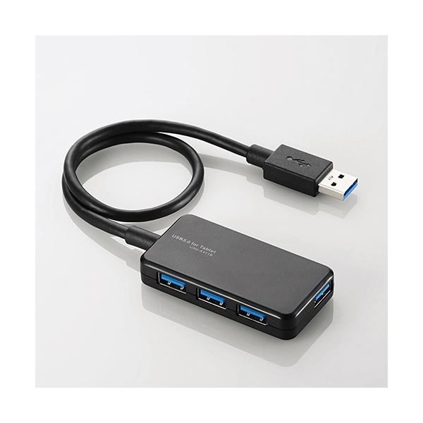 【ポイント20倍】(まとめ) エレコム 4ポートUSB3.0ハブ ブラック U3H-A411BBK 1個 【×3セット】