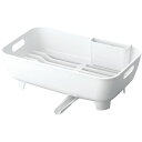 【ポイント20倍】〔18個セット〕 水切りラック 水切りかご 幅24.1cm 1段 スリム ホワイト 抗菌 カトラリースタンド付き アスベル ポゼ キッチン
