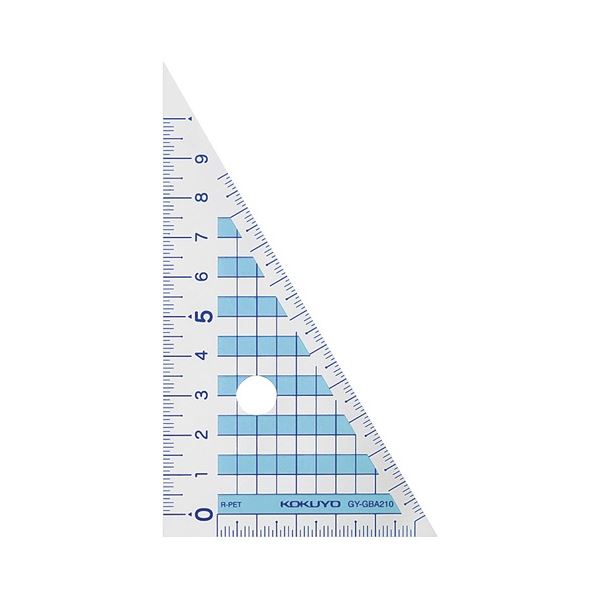 【クーポン配布中】(まとめ) コクヨ 三角定規(まなびすと)(再生PET樹脂製) 10cm 30度＆40度 GY-GBA2101セット(10組) 【×3セット】