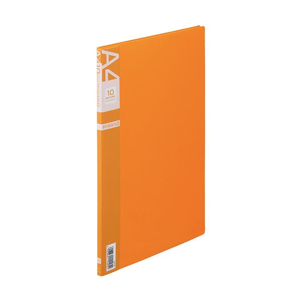 【クーポン配布中】(まとめ) ライオン事務器 クリアーブックMINANO(ミナノ) A4タテ 10ポケット 背幅8mm オレンジ CR-10M 1冊 【×30セット】