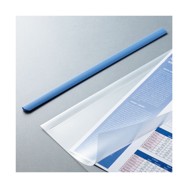 （まとめ）TANOSEE 再生レールホルダーA4ヨコ 20枚収容 青 1パック(10冊) 【×10セット】 2