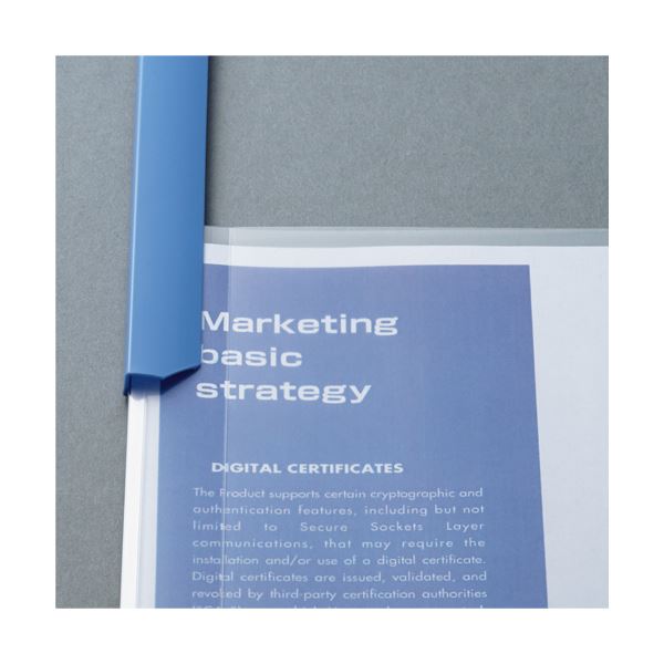 （まとめ）TANOSEE 再生レールホルダーA4ヨコ 20枚収容 青 1パック(10冊) 【×10セット】 3