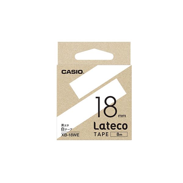 【ポイント20倍】（まとめ） カシオ ラベルライター Lateco 詰め替え用テープ 18mm 白テープ 黒文字 【×3セット】