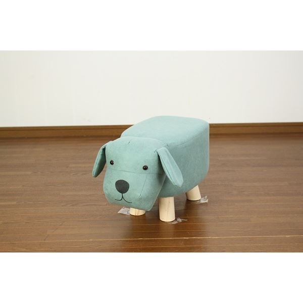 【ポイント20倍】スツール オットマン 約幅26cm×奥行50.5cm×高さ26.5cm アニマル型 いぬ 合皮 合成皮革 木製 完成品 リビング 子供部屋