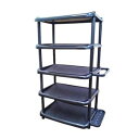 【クーポン配布中】【10個セット】 大容量シューズラック(下駄箱/靴収納棚) 5段 幅56cm×奥行31cm 水受け皿脱着可 フック付き 日本製 ブラック