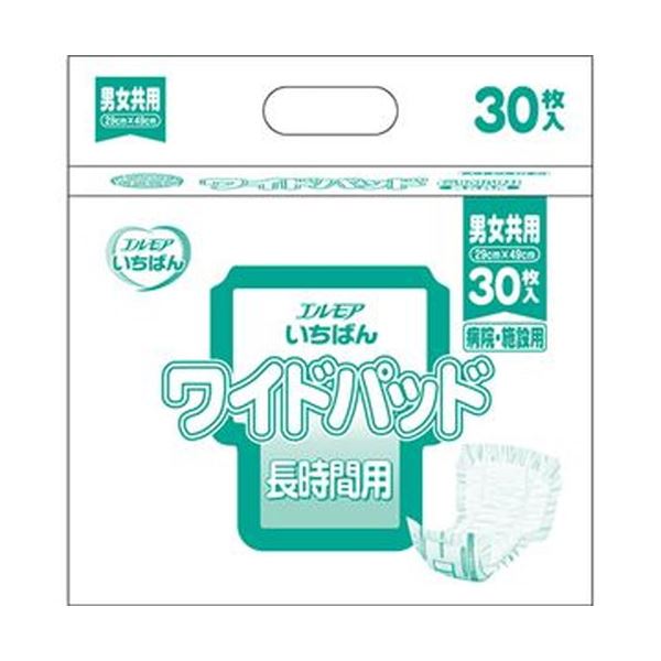 【ポイント20倍】（まとめ）カミ商事 エルモア いちばんワイドパッド 長時間用 1パック（30枚）【×20セット】