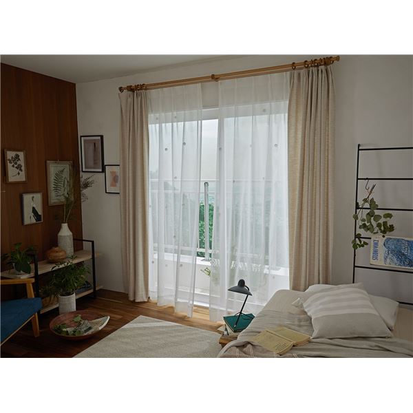 【クーポン配布中】レースカーテン 【ギモーヴ 約100×198cm 1枚入 G1067】 洗える スミノエ 日本製 インテリア用品【代引不可】