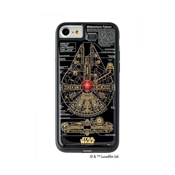 【マラソンでポイント最大46倍】STAR WARS スター・ウォーズ グッズコレクション FLASH M-FALCON 基板アート iPhone 7/8ケース 黒 F7/8B