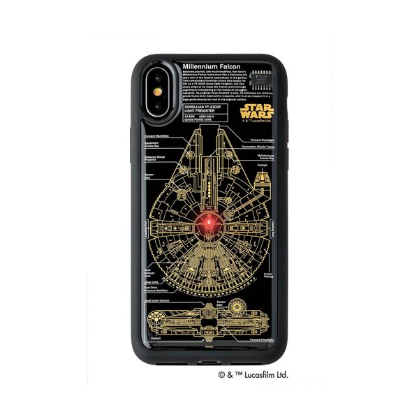 【クーポン配布中】STAR WARS スター・ウォーズ グッズコレクション FLASH M-FALCON 基板アート iPhone Xケース 黒 F10B