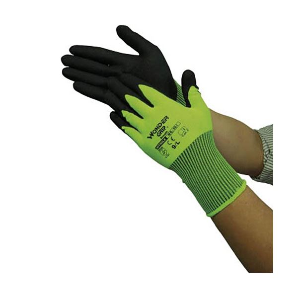 【クーポン配布中】(まとめ) ユニワールド WONDER GRIP ブレス 蛍光イエロー XL WG-501-YE-XL 1双 【×10セット】