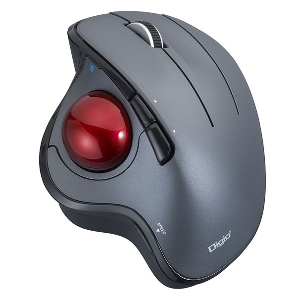 【ポイント20倍】Digio2 Bluetooth5.0 角度可変親指トラックボール 5ボタン/光学式 グレー MUS-TBIF182GY