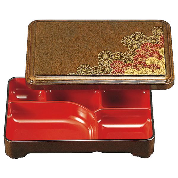 【ポイント20倍】8.5寸 長手弁当/和食器 【梨地野菊 A】 255×172×55mm 日本製 〔和食 レストラン 居酒屋 店舗 お店〕【代引不可】