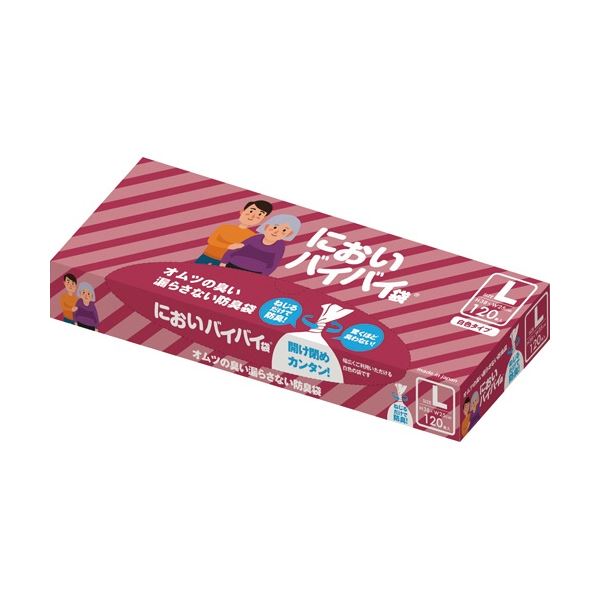【ポイント20倍】(まとめ) ワンステップ においバイバイ袋 大人おむつ用 Lサイズ SK6775 1箱(120枚) 【×3セット】