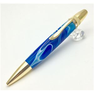 【クーポン配布中】日本製 スワロフスキー ボールペン/文房具 【ブルー】 パーカータイプ 芯：0.7mm 文具 オフィス用品 『Acrylic』