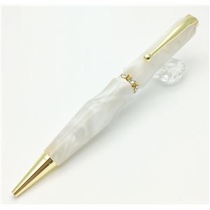 【クーポン配布中】日本製 スワロフスキー ボールペン/文房具 【ホワイト】 クロスタイプ 芯：0.7mm 文具 オフィス用品 『Acrylic』