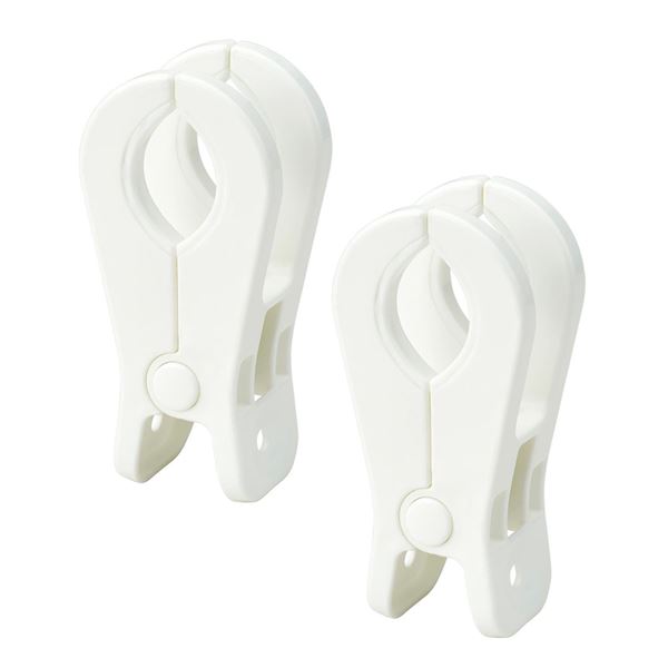 【マラソンでP最大47倍】U字 竿ストッパー 洗濯用品 約幅5×奥行10.5×高さ3.5cm ホワイト 2個入 60個組 固定 外れ防止 ズレ止め クリップ レック