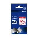 【ポイント20倍】(まとめ) ブラザー ピータッチ TZeテープ(マットテープ) 12mm つや消し 透明/赤文字 TZE-M32 1個 【×3セット】(2)