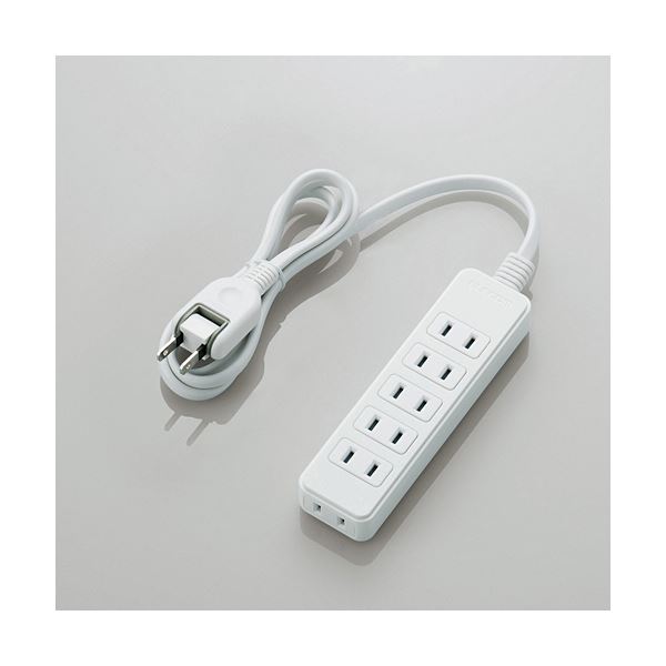 【ポイント20倍】（まとめ）エレコム スイングプラグ電源タップ6個口 ホワイト 1m T-S02-2610WH 1個【×5セット】