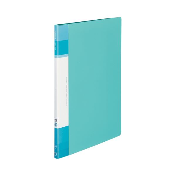 【クーポン配布中&スーパーSALE対象】（まとめ）コクヨクリヤーブック（Glassele） 固定式・背ポケット A4タテ 20ポケット ライトブルー ラ-GLB20LB 1セット（10冊） 【×5セット】