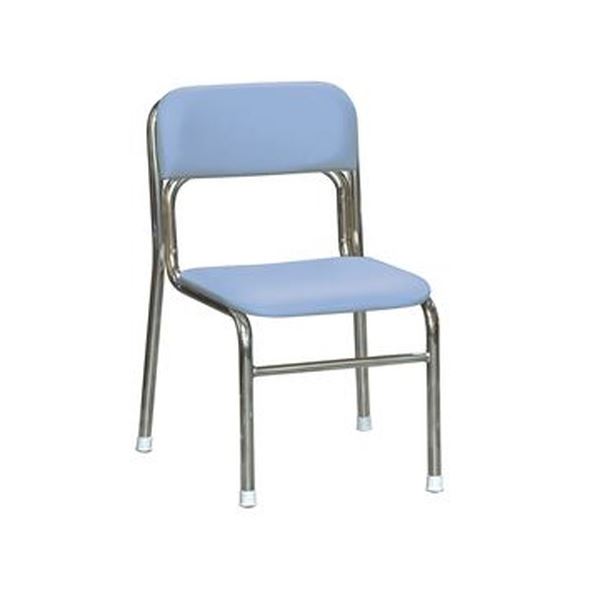 【クーポン配布中&ブラックフライデー対象】スタッキングチェア 幅45cm ブルー×クロムメッキ 重さ4.3kg 軽量 日本製 防汚 スチール 完成品 1脚販売 リビング 在宅ワーク【代引不可】