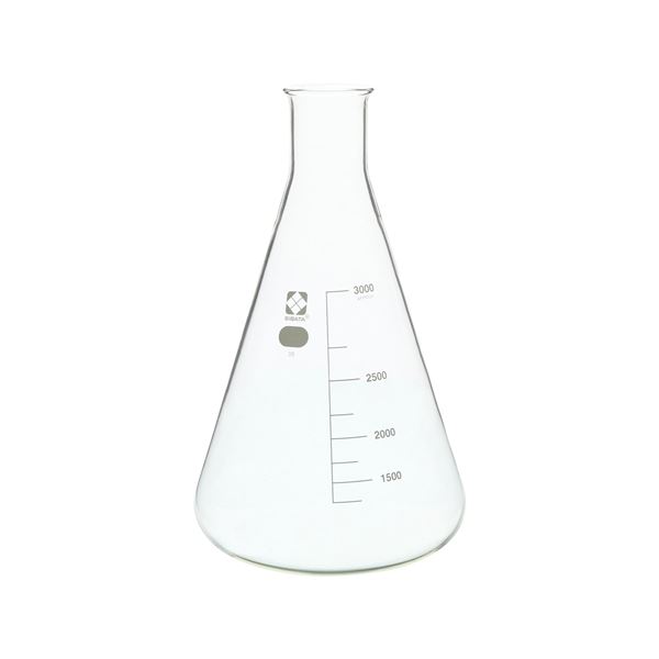 【クーポン配布中】三角フラスコ 目安目盛付 3L 【010530-3000】