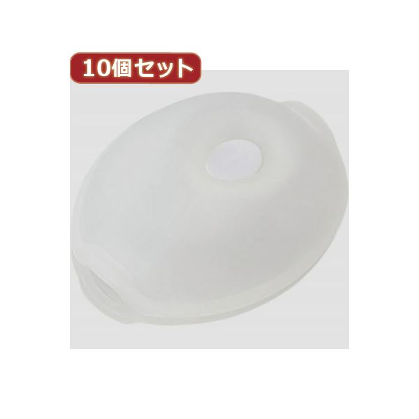 【ポイント20倍】（まとめ）YAZAWA 10個セットくるくるコード巻き クリアホワイト KCM4CWX10【×2セット】