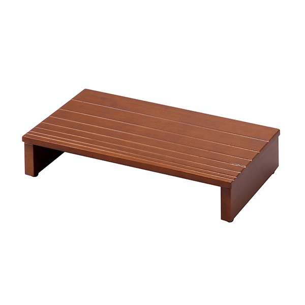 【クーポン配布中】玄関床 玄関台 約 幅60cm×奥行30cm×高さ12.5〜13cm ダークブラウン 木製 アジャスタ..