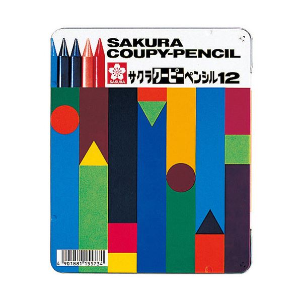 【ブラックフライデーでP最大47倍】(まとめ) サクラクレパス クーピーペンシル 12色(各色1本) 缶入 FY12 1缶 【×30セット】