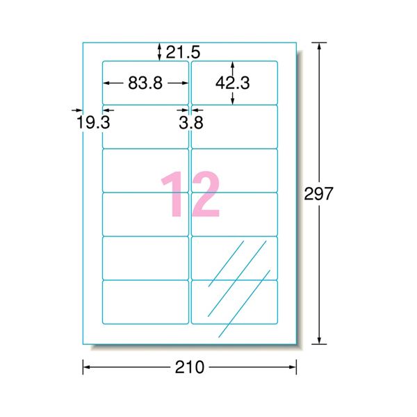 【ポイント20倍】(まとめ) エーワン レーザープリンターラベル 光沢フィルム・透明 A4 12面 83.8×42.3mm 31581 1冊(10シート) 【×10セット】 2