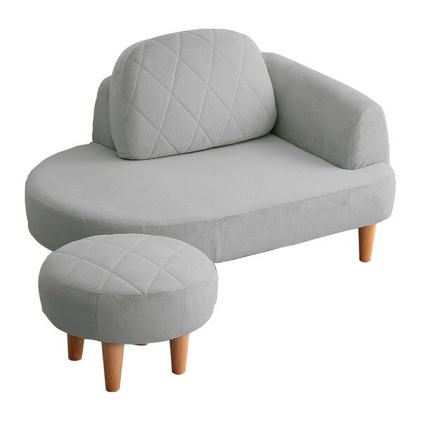 【クーポン配布中】大人かわいい コンパクトカウチソファ グレー【代引不可】