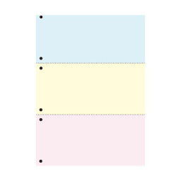 【クーポン配布中】TANOSEE 汎用マルチタイププリンタ帳票 カラー用紙 A4 3分割 6穴 1箱（2500枚：500枚×5冊）