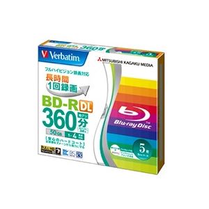 【クーポン配布中】バーベイタム 録画用BD-R DL260分 1-4倍速 ホワイトワイドプリンタブル 5mmスリムケース VBR260YP5V1 1パック(5枚)